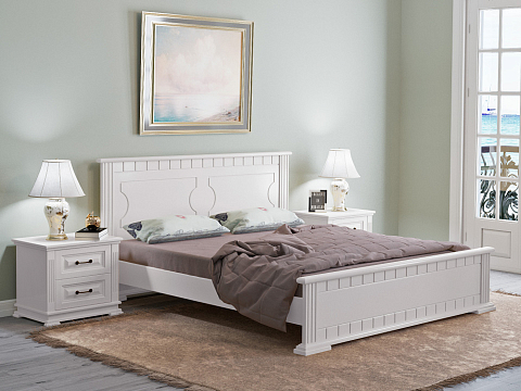 Односпальная кровать Milena-М - Модель из маcсива. Изголовье украшено декоративной резкой.