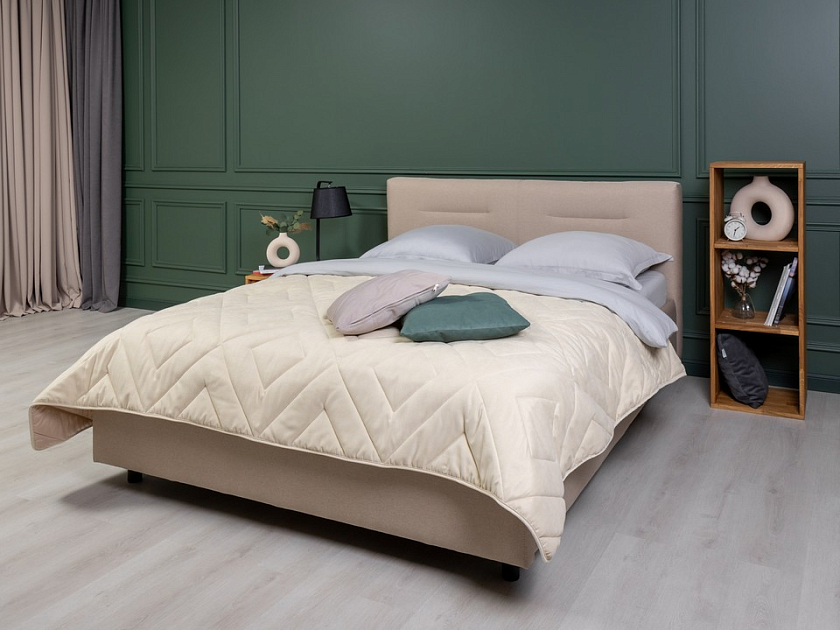 Кровать Nuvola-8 NEW 140x190 Экокожа Коричневый - Кровать в лаконичном стиле с горизонтальной отстрочкой  в изголовье