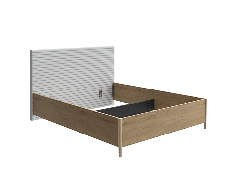 Двуспальная кровать с матрасом Rona - Классическая кровать с геометрической стежкой изголовья