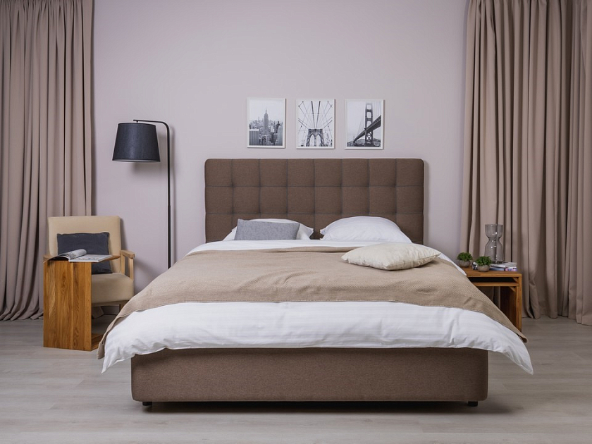 Кровать Leon 160x200 Экокожа/Ткань Тетра Мраморный/Серый - Современная кровать, украшенная декоративным кантом.