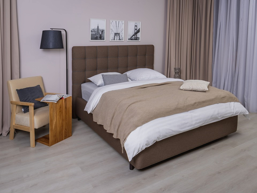Кровать Leon 90x190 Экокожа/Ткань Тетра Мраморный/Серый - Современная кровать, украшенная декоративным кантом.