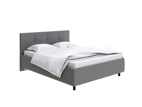 Серая кровать Next Life 1 - Современная кровать в стиле минимализм с декоративной строчкой