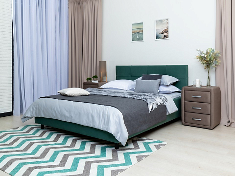 Коричневая кровать Next Life 1 - Современная кровать в стиле минимализм с декоративной строчкой