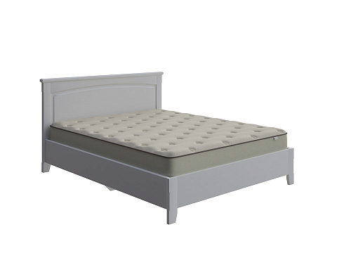 Белая кровать Marselle с подъемным механизмом - Кровать из массива с ящиком для хранения