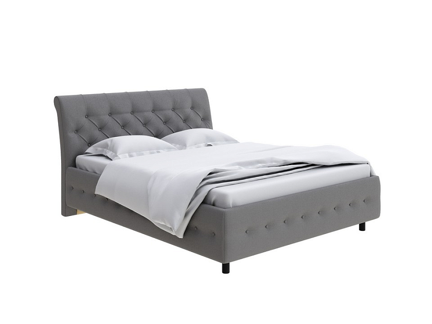 Кровать Next Life 4 160x200 Экокожа Серый - Классическая кровать с изогнутым изголовьем и глубокой пиковкой
