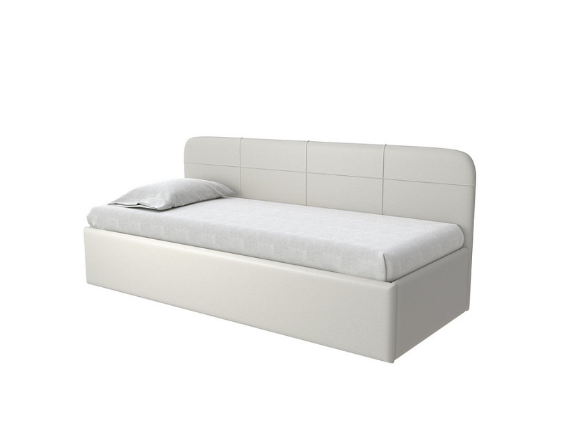 Кровать Life Junior софа (без основания) 120x200 Экокожа Молочный перламутр - Небольшая кровать в мягкой обивке в лаконичном дизайне.