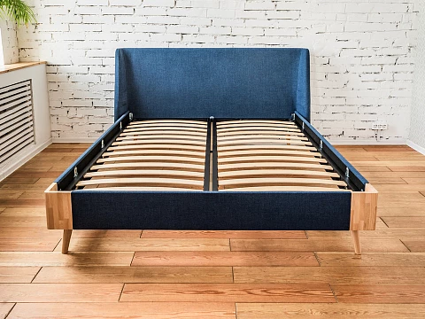 Розовая кровать Lagom Side Soft - Оригинальная кровать в обивке из мебельной ткани.