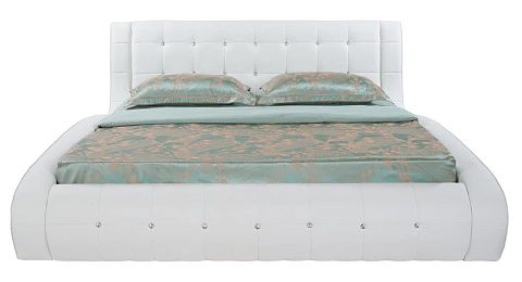 Розовая кровать Nuvola-1 - Кровать футуристичного дизайна из экокожи класса «Люкс».