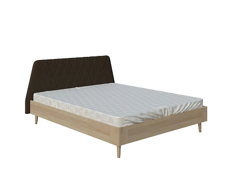 Розовая кровать Lagom Hill Wood - Оригинальная кровать без встроенного основания из массива сосны с мягкими элементами.