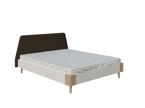 Розовая кровать Lagom Hill Chips - Оригинальная кровать без встроенного основания из ЛДСП с мягкими элементами.