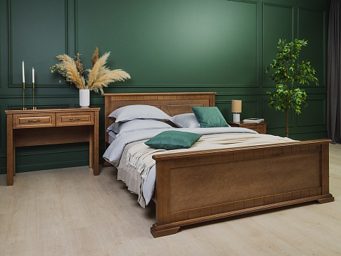 Двуспальная кровать Milena-М - Модель из маcсива. Изголовье украшено декоративной резкой.