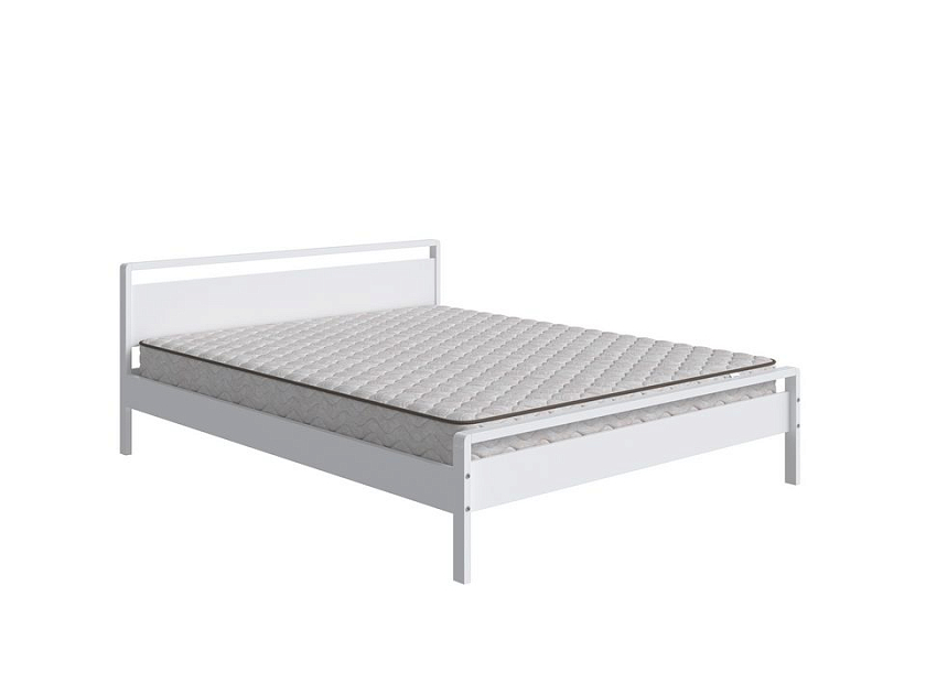 Кровать Alma 120x200 Массив (сосна) Белая эмаль - Кровать из массива в минималистичном исполнении