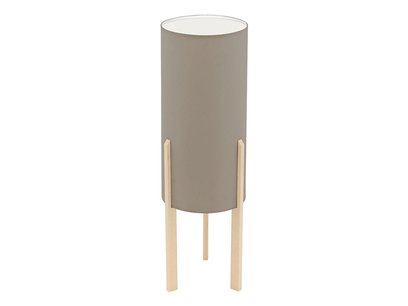 Лампа настольная Campodino - Настольная лампа в минималистичном стиле с тканевым абажуром и деревянным основанием
