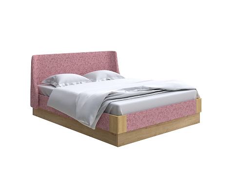 Розовая кровать Lagom Side Soft с подъемным механизмом - Кровать со встроенным ПМ механизмом. 