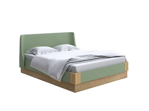 Зеленая кровать Lagom Side Soft с подъемным механизмом - Кровать со встроенным ПМ механизмом. 