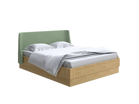 Зеленая кровать Lagom Side Wood с подъемным механизмом - Кровать со встроенным ПМ механизмом. 
