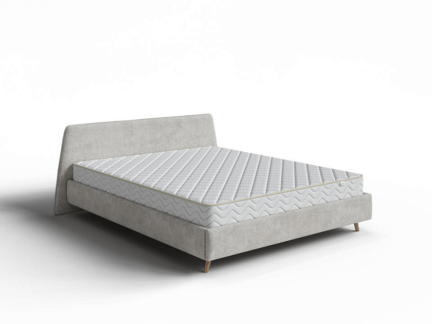 Кровать Binni 160x200 Ткань: Флок Dania Тауп - Кровать в стиле современного минимализма.