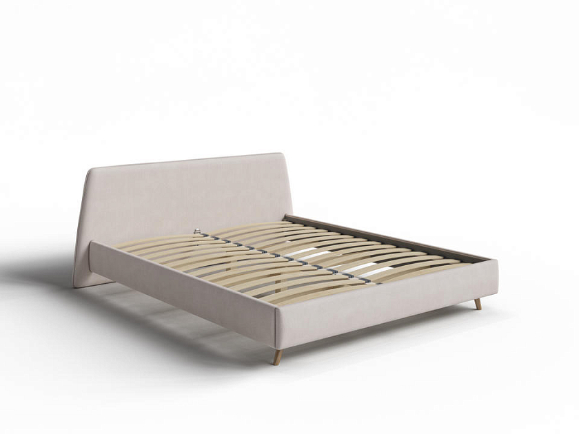 Кровать Binni 140x190 Ткань: Рогожка Тетра Ореховый - Кровать в стиле современного минимализма.