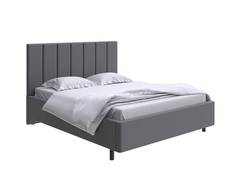 Кровать Oktava 90x200 Экокожа Черный - Кровать в лаконичном дизайне в обивке из мебельной ткани или экокожи.