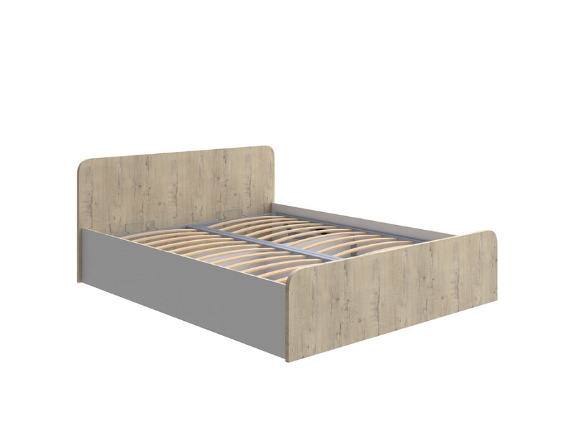 Кровать Way Plus с подъемным механизмом 90x190 ЛДСП Бунратти/Белый Жемчуг - Кровать в эко-стиле с глубоким бельевым ящиком