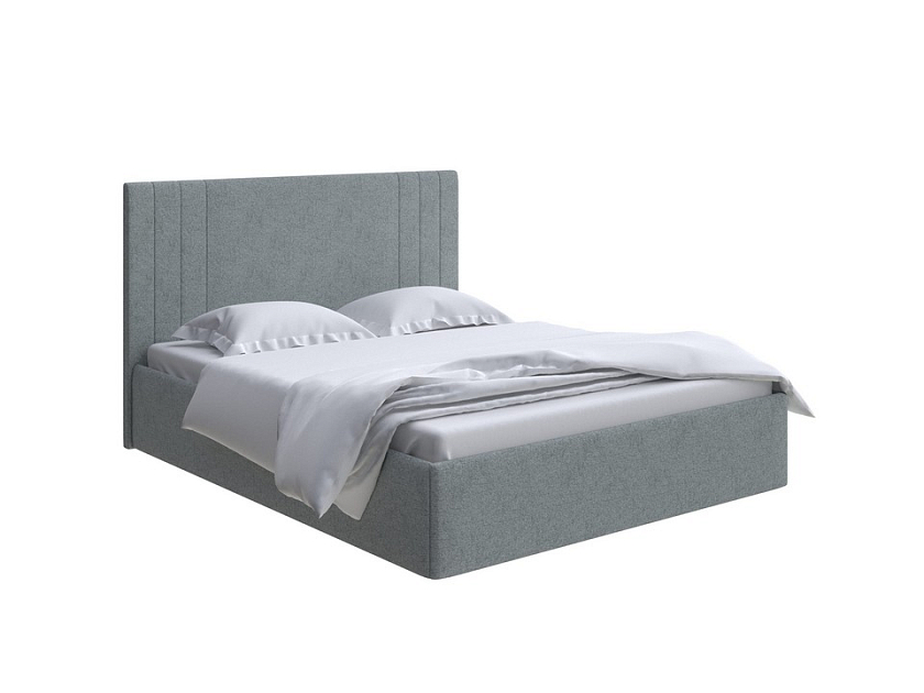 Кровать Liberty 160x200 Ткань: Жаккард Tesla Графит - Аккуратная мягкая кровать в обивке из мебельной ткани