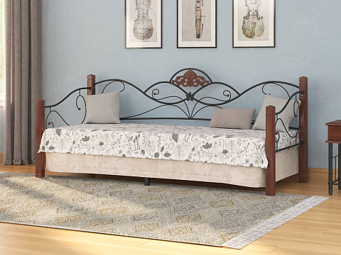 Металлическая кровать Garda 2R-Софа - Кровать-софа из массива березы с фигурной металлической решеткой. 