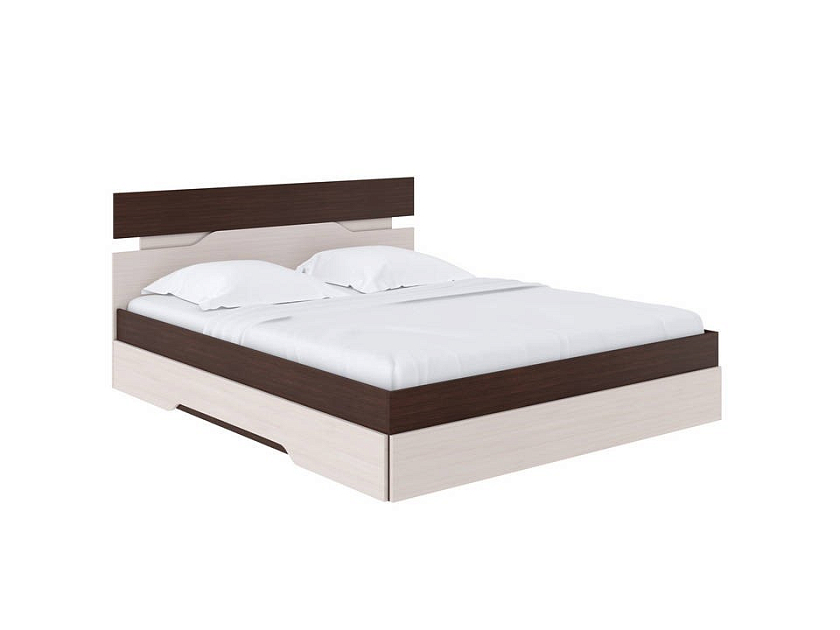 Кровать Milton 90x190 ЛДСП Дуб Венге - Современная кровать с оригинальным изголовьем.