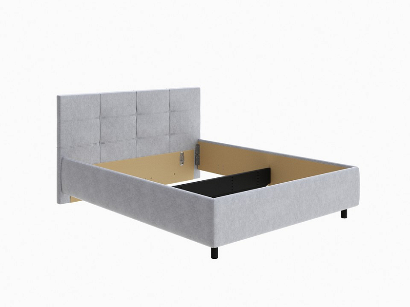 Кровать Next Life 1 160x200 Ткань: Рогожка Levis 83 Светло-Серый - Современная кровать в стиле минимализм с декоративной строчкой