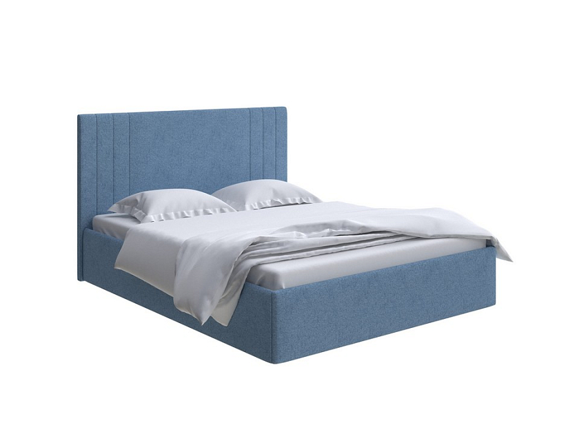 Кровать Liberty с подъемным механизмом 80x190 Ткань: Жаккард Tesla Деним - Аккуратная мягкая кровать с бельевым ящиком