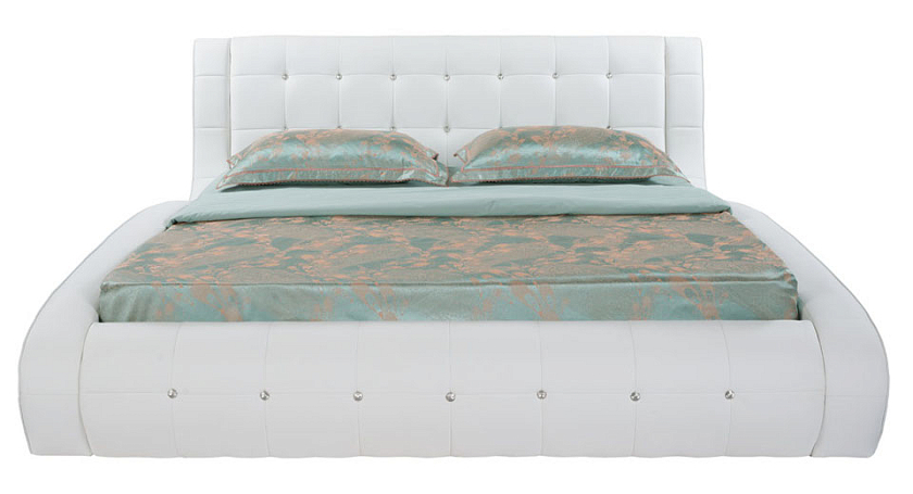 Кровать Nuvola-1 140x190 Экокожа Белый - Кровать футуристичного дизайна из экокожи класса «Люкс».