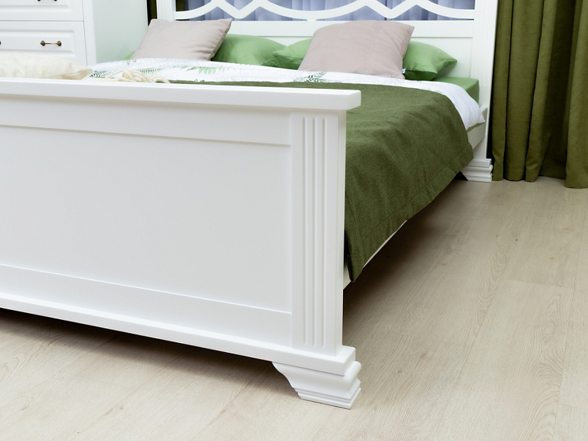 Кровать Niko 90x200 Массив (сосна) Белая эмаль - Кровать в стиле современной классики из массива