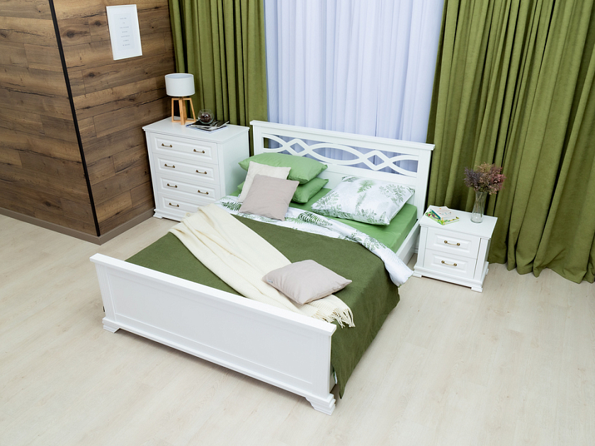 Кровать Niko 200x190 Массив (сосна) Белая эмаль - Кровать в стиле современной классики из массива
