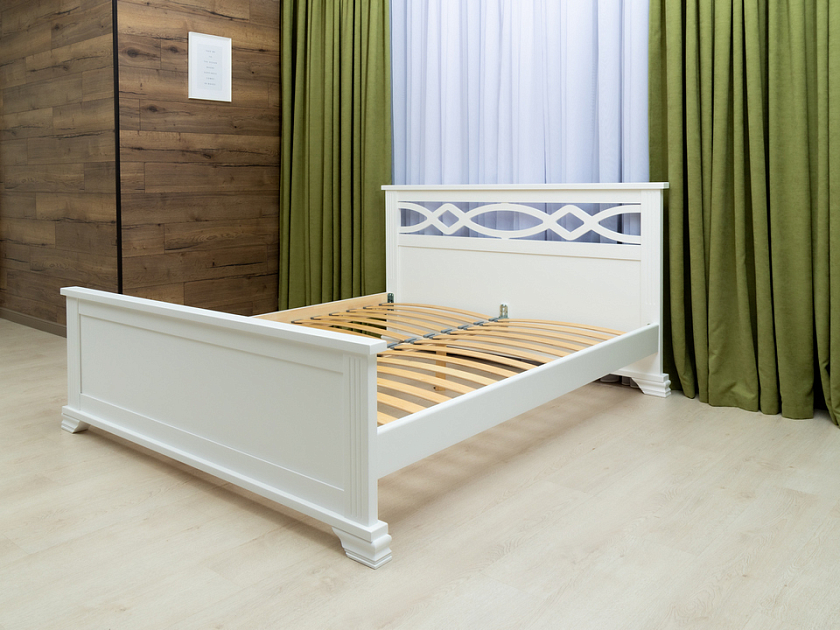 Кровать Niko 160x190 Массив (сосна) Белая эмаль - Кровать в стиле современной классики из массива