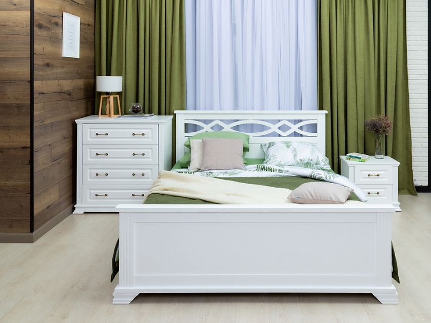 Кровать Niko 180x190 Массив (сосна) Белая эмаль - Кровать в стиле современной классики из массива