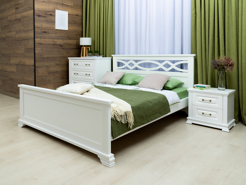 Кровать Niko 90x190 Массив (сосна) Белая эмаль - Кровать в стиле современной классики из массива