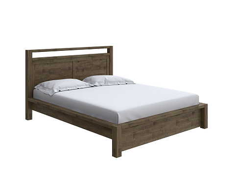 Кровать из массива Fiord - Кровать из массива с декоративной резкой в изголовье.