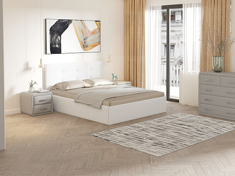 Кровать полуторная Forsa - Универсальная кровать с мягким изголовьем, выполненным из рогожки.