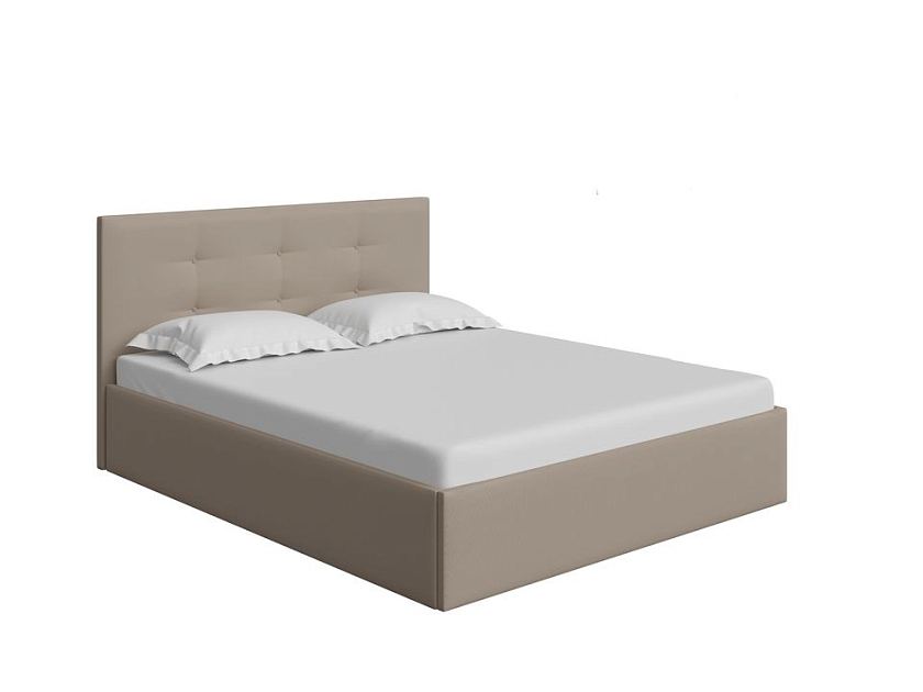 Кровать Forsa 160x200 Ткань: Рогожка Тетра Ореховый - Универсальная кровать с мягким изголовьем, выполненным из рогожки.