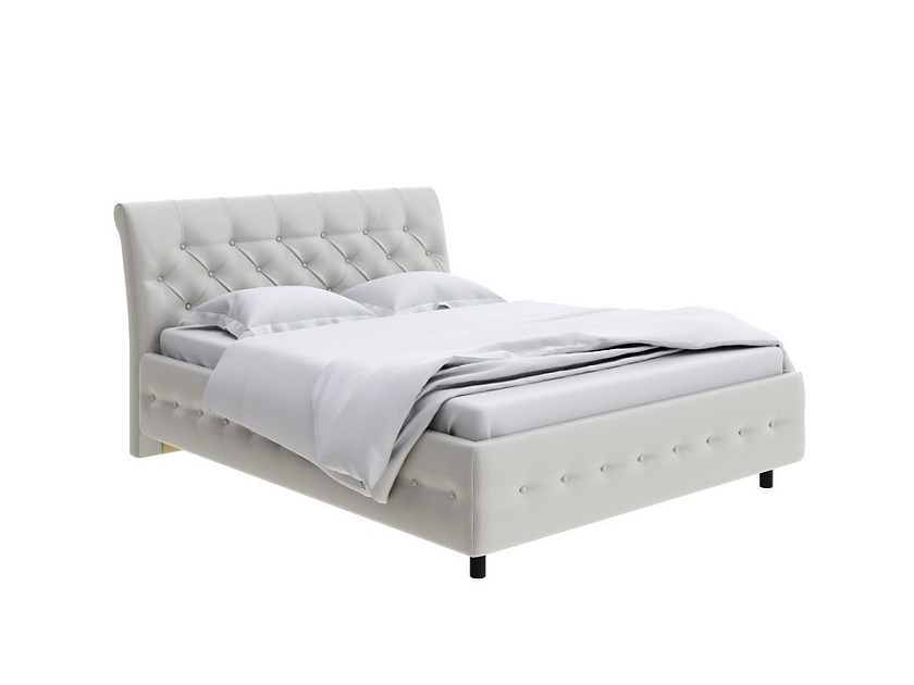 Кровать Next Life 4 120x200 Экокожа Белый - Классическая кровать с изогнутым изголовьем и глубокой пиковкой
