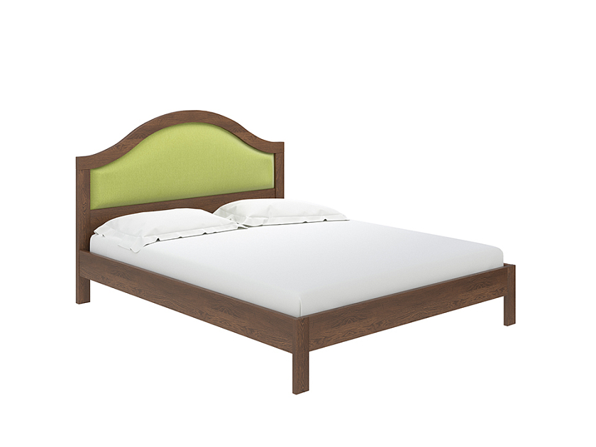 Кровать Ontario 120x200 Ткань/Массив Тетра Яблоко/Орех (сосна) - Уютная кровать из массива с мягким изголовьем