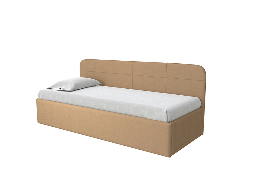 Кровать Life Junior софа (без основания) 90x200 Ткань: Велюр Forest 730 Миндальный - Небольшая кровать в мягкой обивке в лаконичном дизайне.