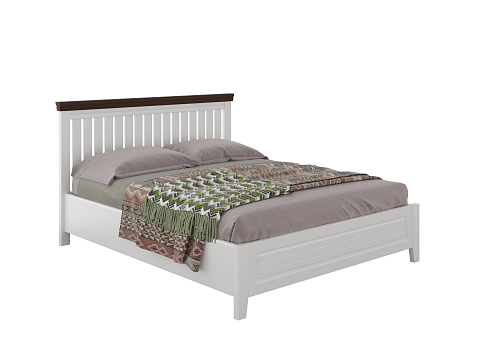 Большая кровать Olivia - Кровать из массива с контрастной декоративной планкой.