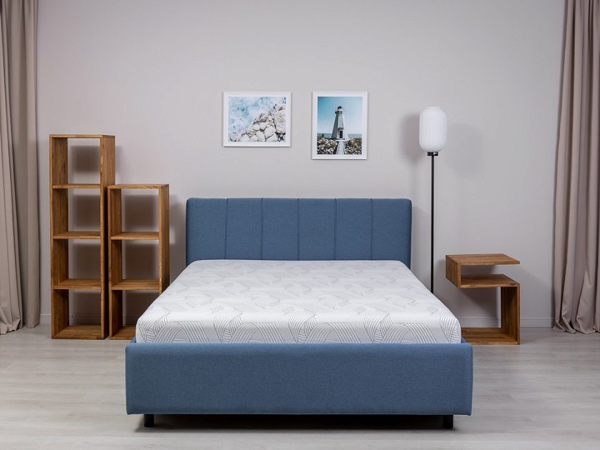 Кровать Nuvola-7 NEW 140x190 Экокожа Черный - Современная кровать в стиле минимализм