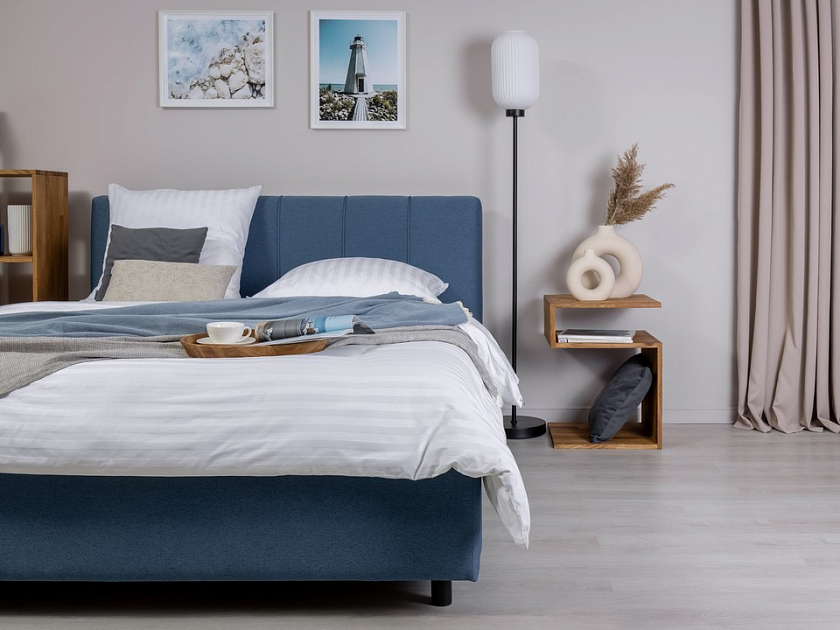 Кровать Nuvola-7 NEW 140x190 Экокожа Черный - Современная кровать в стиле минимализм