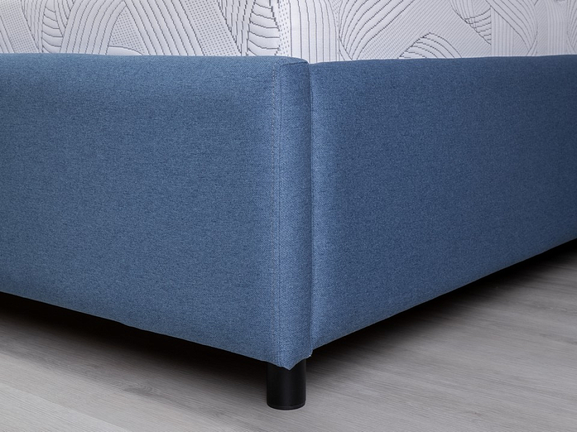 Кровать Nuvola-7 NEW 180x190 Ткань: Рогожка Тетра Голубой - Современная кровать в стиле минимализм